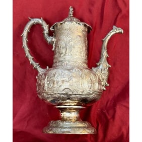 Bailey & Co George B Sharp Coin Silver Repousse Large Teapot