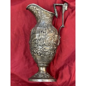 1860's S. Kirk & Son Coin Silver Repousse Pitcher