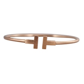 Tiffany & Co T Wire 18k Rose Gold Bracelet