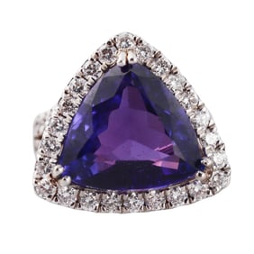 13.53ct Tanzanite Diamond Gold Ring