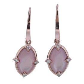 Kabana Rose Gold Mother of Pearl Diamond Earrings
