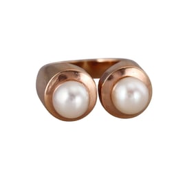 Retro 18k Gold Pearl Ring