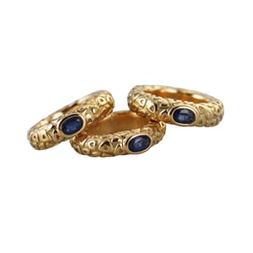 Vintage Chaumet Paris 18k Gold Sapphire Ring Set 3