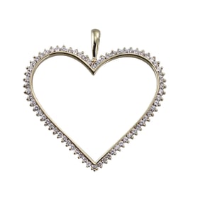 Jose Hess 18k Gold Diamond Open Heart Pendant