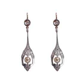 18k Gold Diamond Drop Earrings