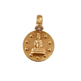Orly Marcel 22k Gold Diamond Buddha Pendant Charm