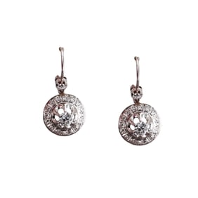 Platinum Gold Diamond Drop Earrings