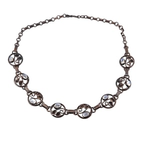Arts & Crafts Sterling Silver Moonstone Necklace