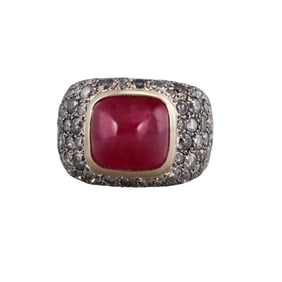 Verney Paris 18k Gold 14ct Ruby Diamond Ring