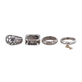 Tiffany & Co Silver 18k Gold Ring Lot of 4