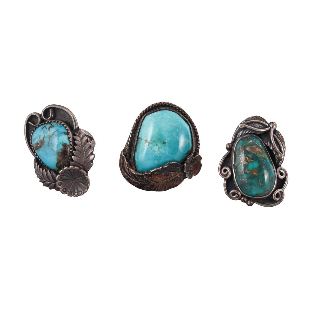 Native American Sterling Turquoise Ring Lot of 3 (1 of 3)