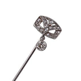 Antique Platinum Diamond Stick Pin