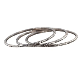 John Hardy Sterling Silver Bangle Bracelet Set