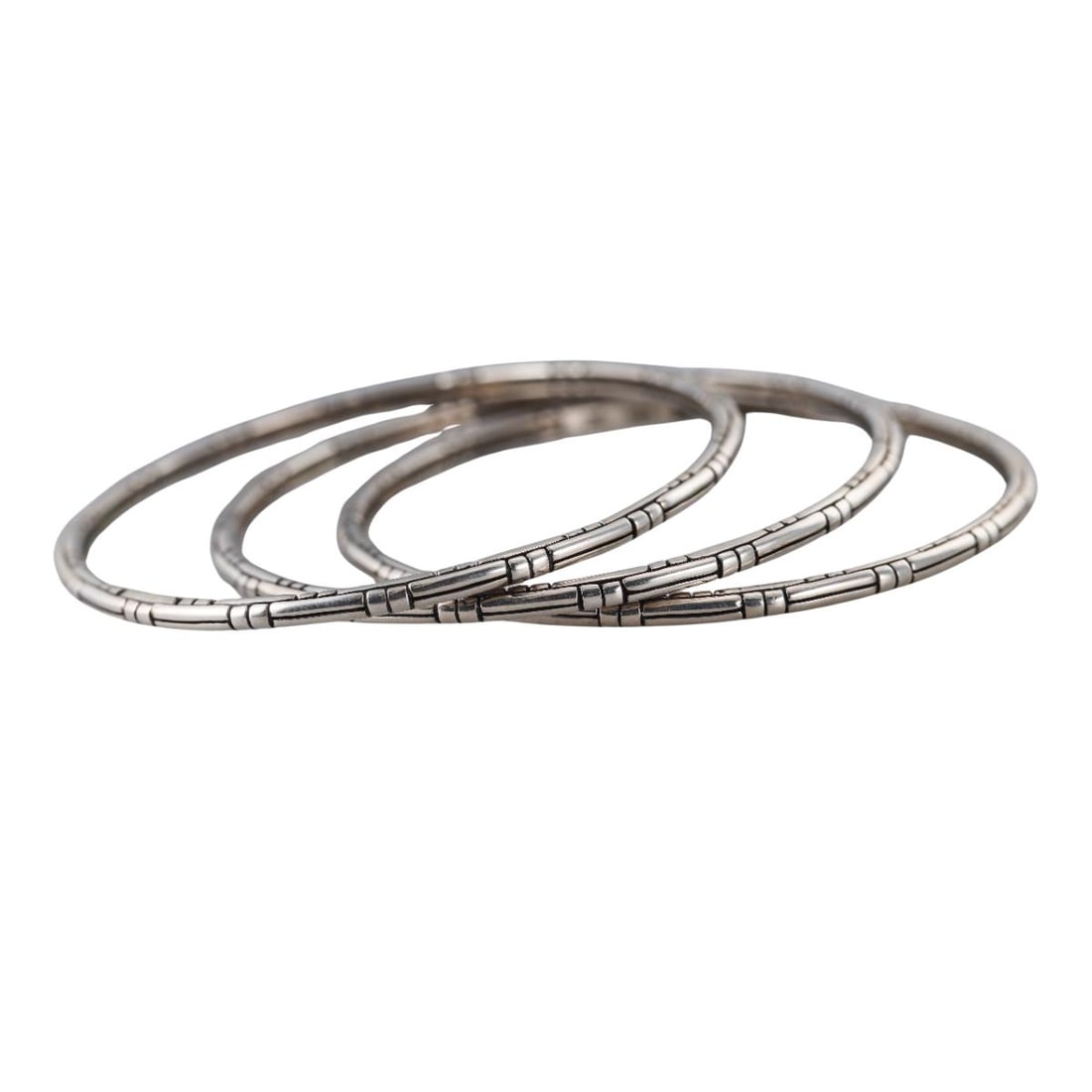 John Hardy Sterling Silver Bangle Bracelet Set (1 of 3)