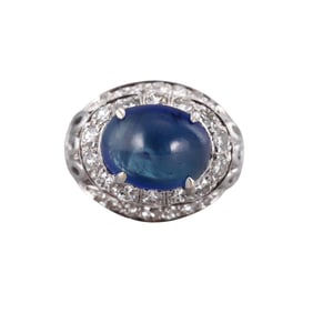 Platinum 11.5ct Sapphire Diamond Ring