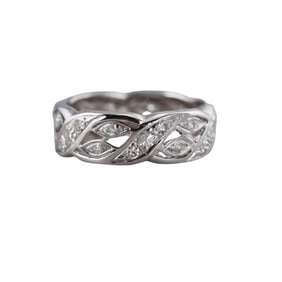 Mid Century Gold Diamond Eternity Band Ring