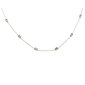 14k Yellow Gold Diamond Station Necklace
