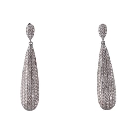 14k White Gold 3ctw Diamond Drop Earrings