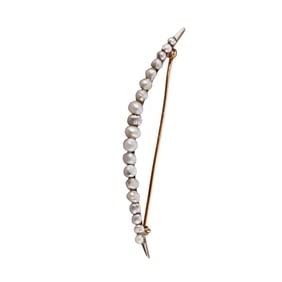 Antique 14k Gold Pearl Brooch Pin