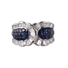 18k Gold Diamond Sapphire Ring