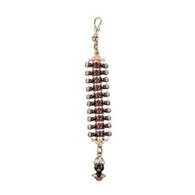 Antique 14k Gold Garnet Enamel Blackamoor Fob Chatelaine