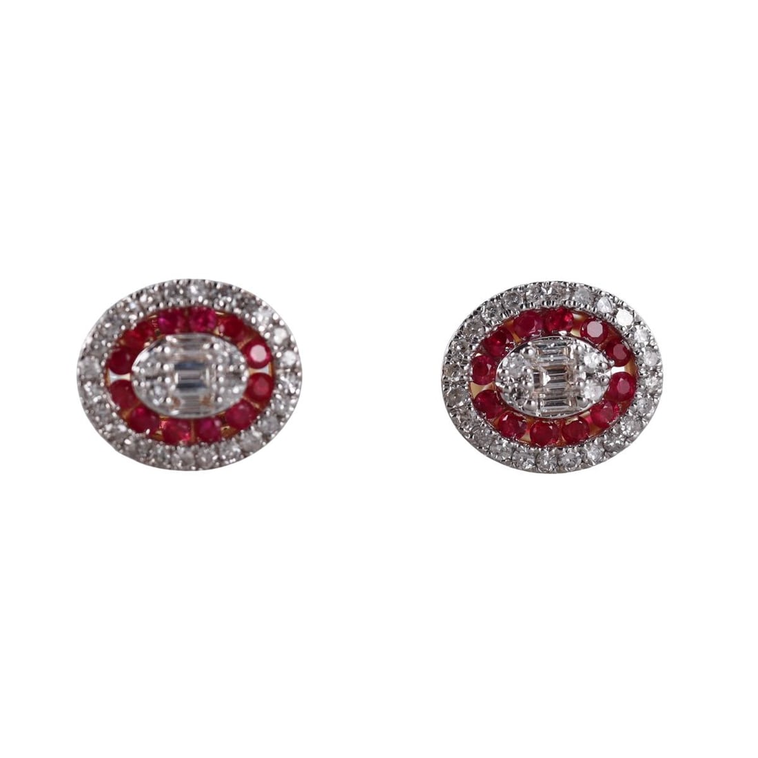14k Gold Diamond Ruby Stud Earrings (1 of 3)