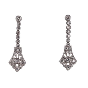 Platinum 4ctw Diamond Drop Earrings