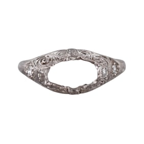 Art Deco Platinum Diamond Engagement Ring Setting
