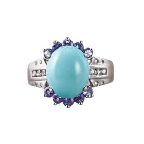 LeVian Le Vian 14k Gold Turquoise Diamond Iolite Ring