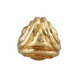 Henry Dunay 18k Hammered Gold Dome Ring