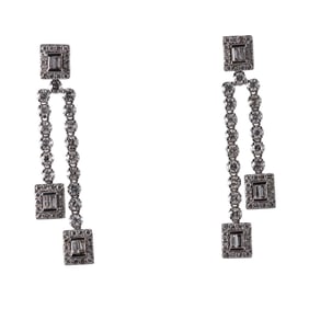 14k Gold 2.80ctw Diamond Drop Earrings