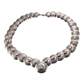 Native American Tom Sam Navajo Sterling MOP Necklace