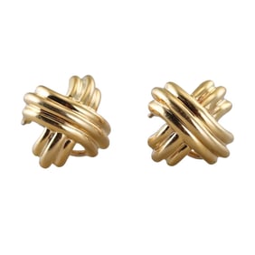 Tiffany & Co 18k Gold Classic X Earrings