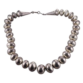 Native American Sterling Silver Bead Necklace