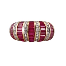 18k Gold Diamond Ruby Ring