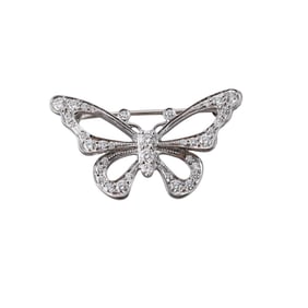 Tiffany & Co Platinum Diamond Butterfly Brooch Pin