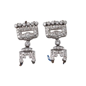 Midcentury Platinum Diamond Necklace Elements