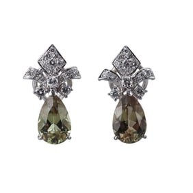 18k Gold Zultanite Diamond Earrings