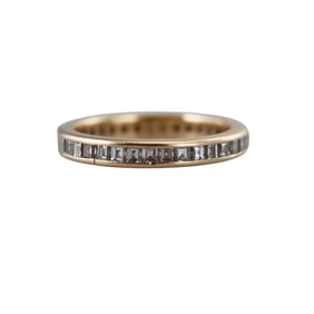 14k Yellow Gold Diamond Eternity Wedding Band Ring