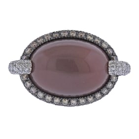 Bucherer Gold Diamond Moonstone Cocktail Ring