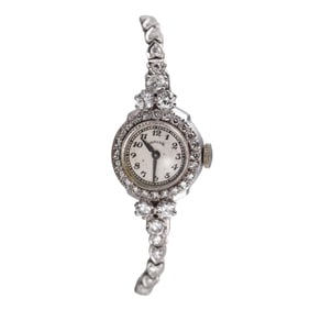 Hamilton Platinum Diamond Midcentury Ladies Watch