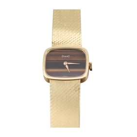 Piaget 1970s 18k Gold Tiger's Eye Dial Watch 6629 B 2