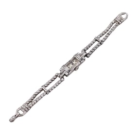 Art Deco Meylan Platinum Diamond Ladies Watch
