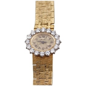 Piaget 18k Gold Diamond Lady's Backwind Watch 3867 A 6