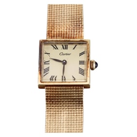 Cartier 1970s 14k Gold Manual Wind Watch