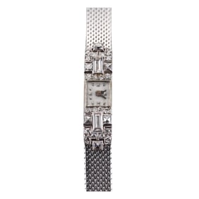 Art Deco Jules Jurgensen Platinum Diamond Ladies Watch