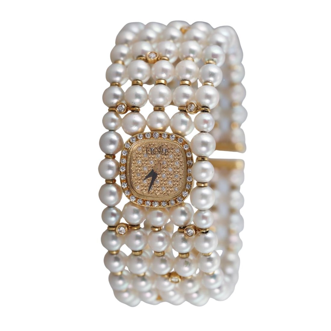 Etoile 18k Gold Diamond Pearl Bracelet Watch (1 of 4)