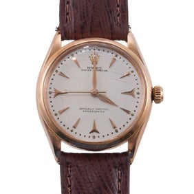 Rolex Oyster Perpetual 18k Rose Gold Watch 6564