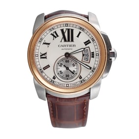 Calibre de Cartier 18k Gold Steel Automatic Watch 3299