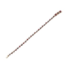 Antique 14k Gold Diamond Ruby Bracelet